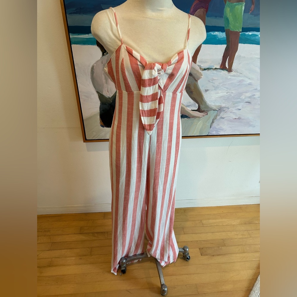 EMMA’S EXPRESSION Tie-Front Jumpsuit